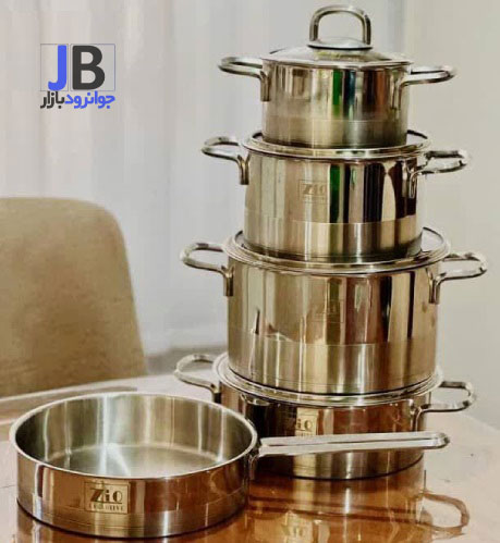سرویس  قابلمه استیل 9 پارچه زیو سری بابل مدل Zio ZCS-1340/5s26