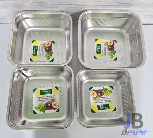  سرویس آبکش و لگن 8 پارچه مربعی استیل یونیک لایف Unique Life 
