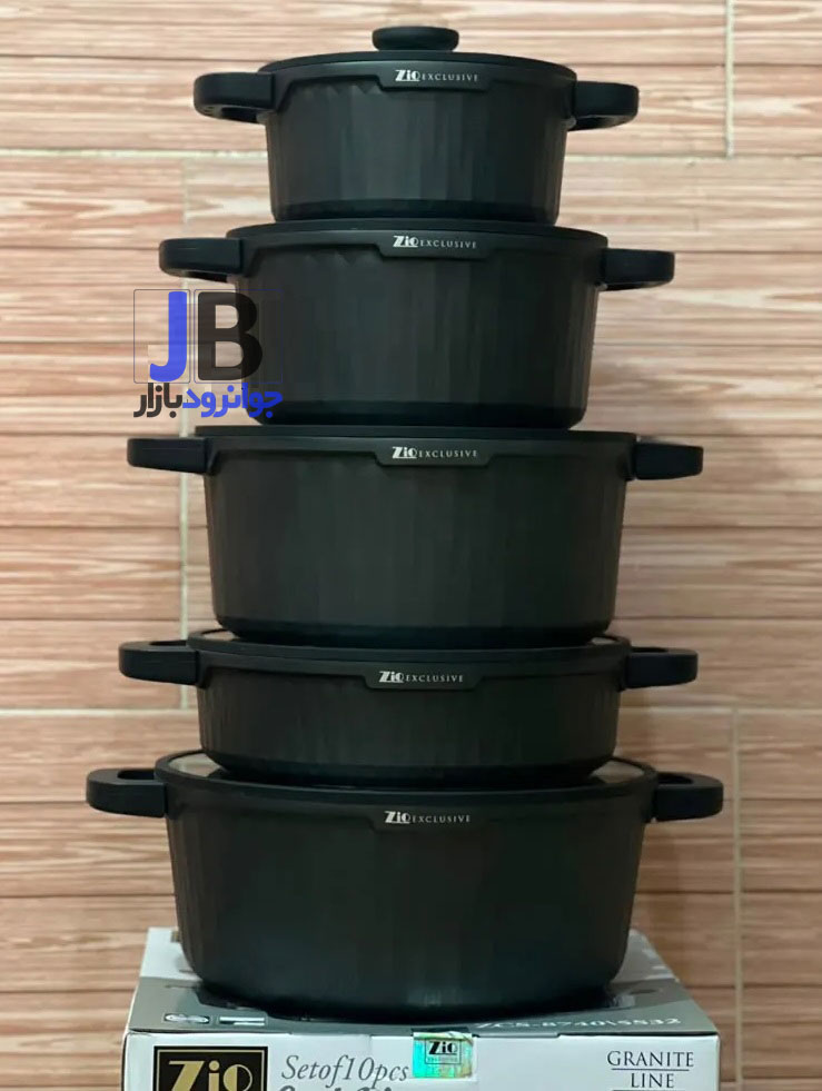 سرویس قابلمه 10 پارچه گرانیتی زیو طرح ولکانو مدل Zio ZCS_8740\5S32