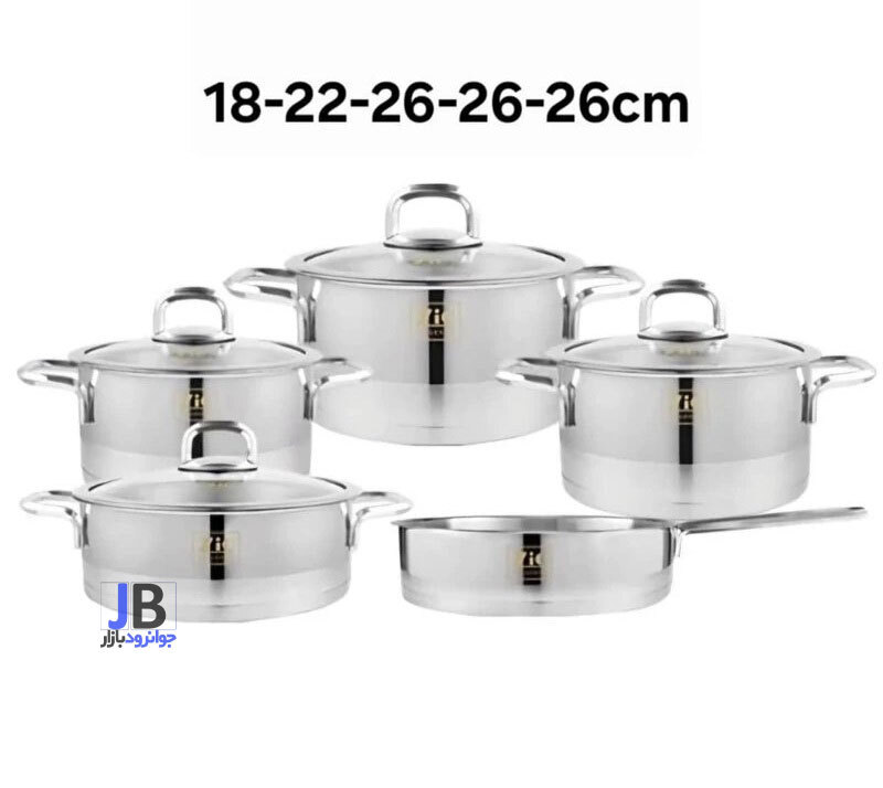  سرویس  قابلمه استیل 9 پارچه زیو سری بابل مدل Zio ZCS-1340/5s26 