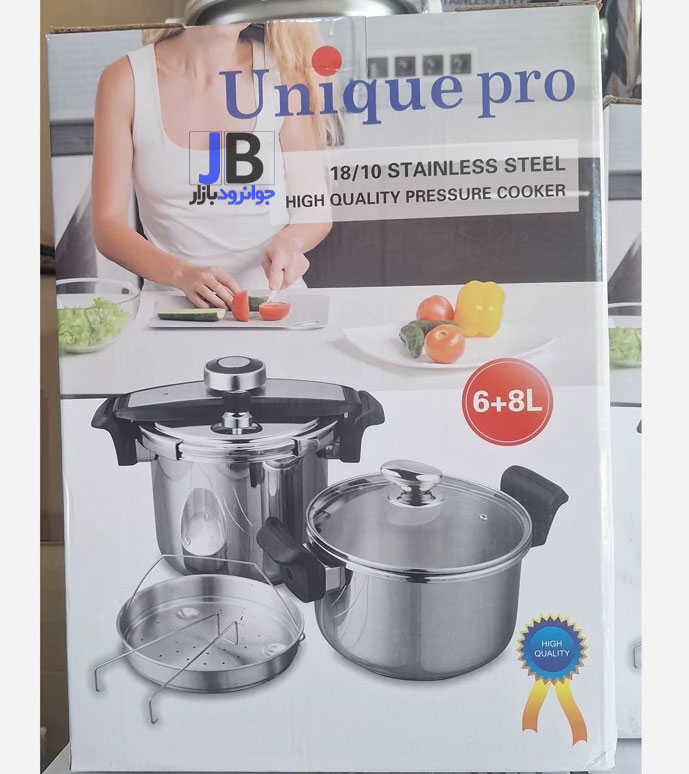 زودپز روگازی یونیک پرو دوقلو 6+8 لیتر مدل Unique Pro 43005