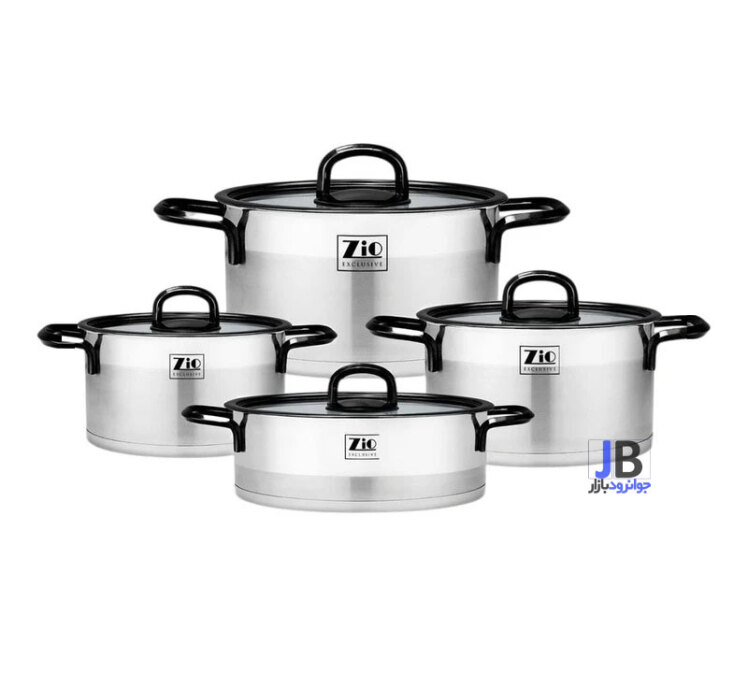 سرویس قابلمه و تابه استیل ۸ پارچه زیو مدل Zio ZCS-1378/4S26