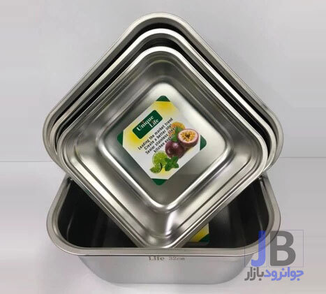  سرویس آبکش و لگن 8 پارچه مربعی استیل یونیک لایف Unique Life 